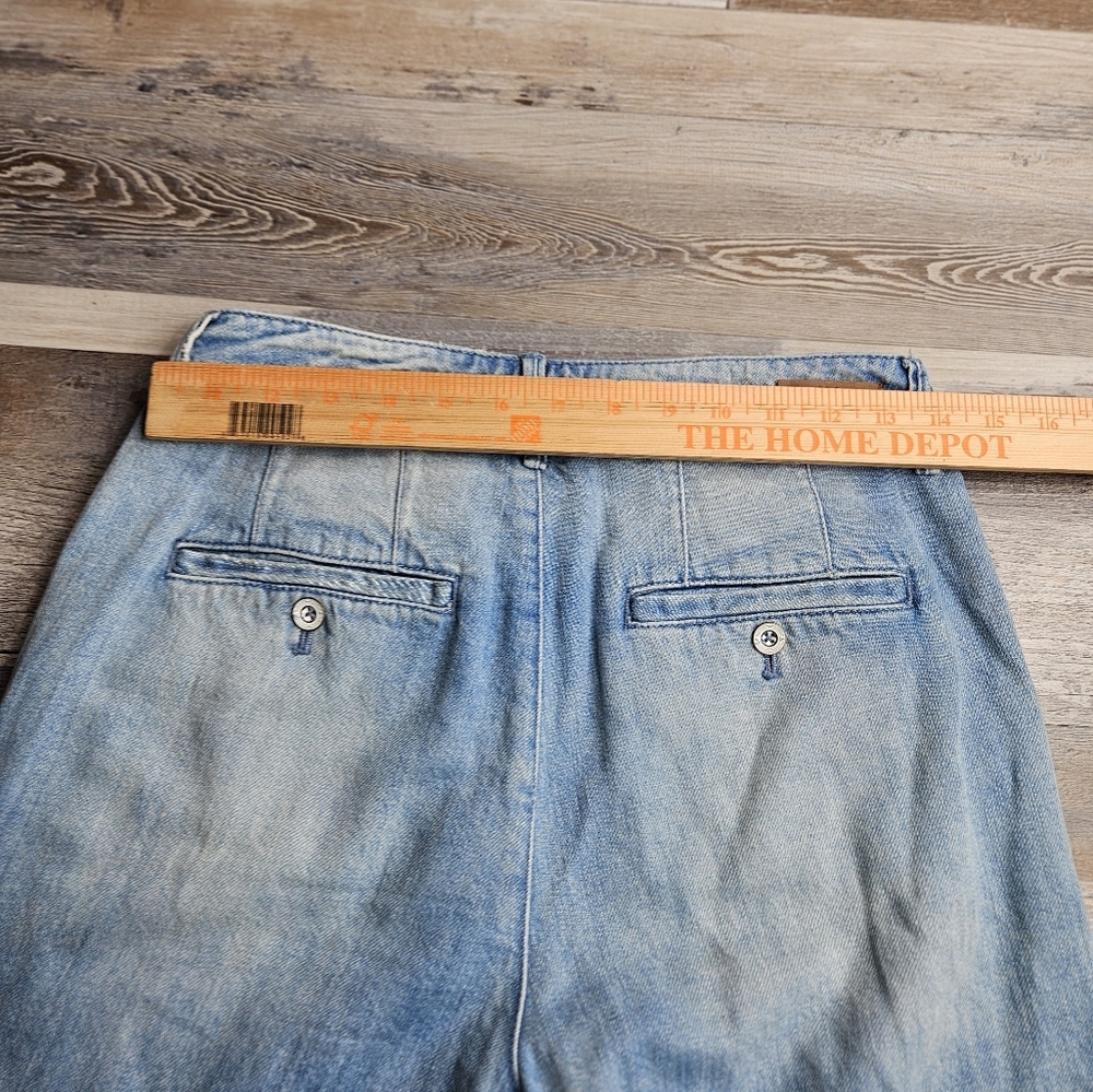 Pilco Ultra High Rise Wide Leg Bleached Hem Jeans Size 27 Anthropologie - Picture 9 of 14